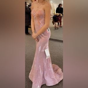 Dave & Johnny Rose Sparkle Elegant Dress SZ 3/4